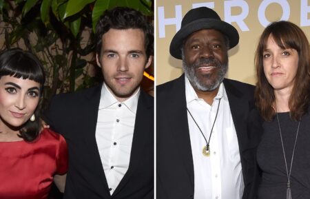 Ian Harding and his wife, Sophie Hart; Frankie Faison and his wife Samantha attend the '2015 CNN Heroes: An All-Star Tribute' at American Museum of Natural History on November 17, 2015 in New York City.