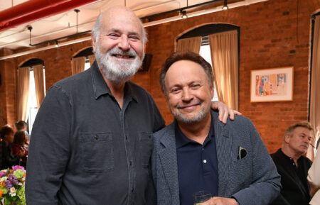 Rob Reiner (L) and Billy Crystal attend the 2019 Tribeca Film Festival Jury Lunch at Tribeca Grill Loft on April 25, 2019 in New York City