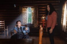 Spencer Macpherson as Xavier Baxter and Kiara Pichardo as Nicole Herrera in School Spirits Season 2