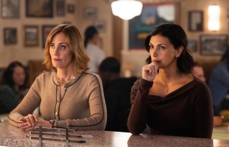 Diane Farr as Sharon and Morena Baccarin as Sheriff Mickey Fox — 'Sheriff Country' Season 1 Episode 8 