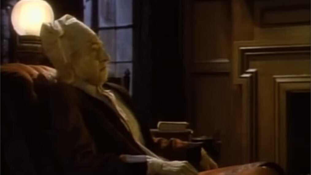 Brent Spiner as Data playing Ebenezer Scrooge in 'Star Trek: The Next Generation'