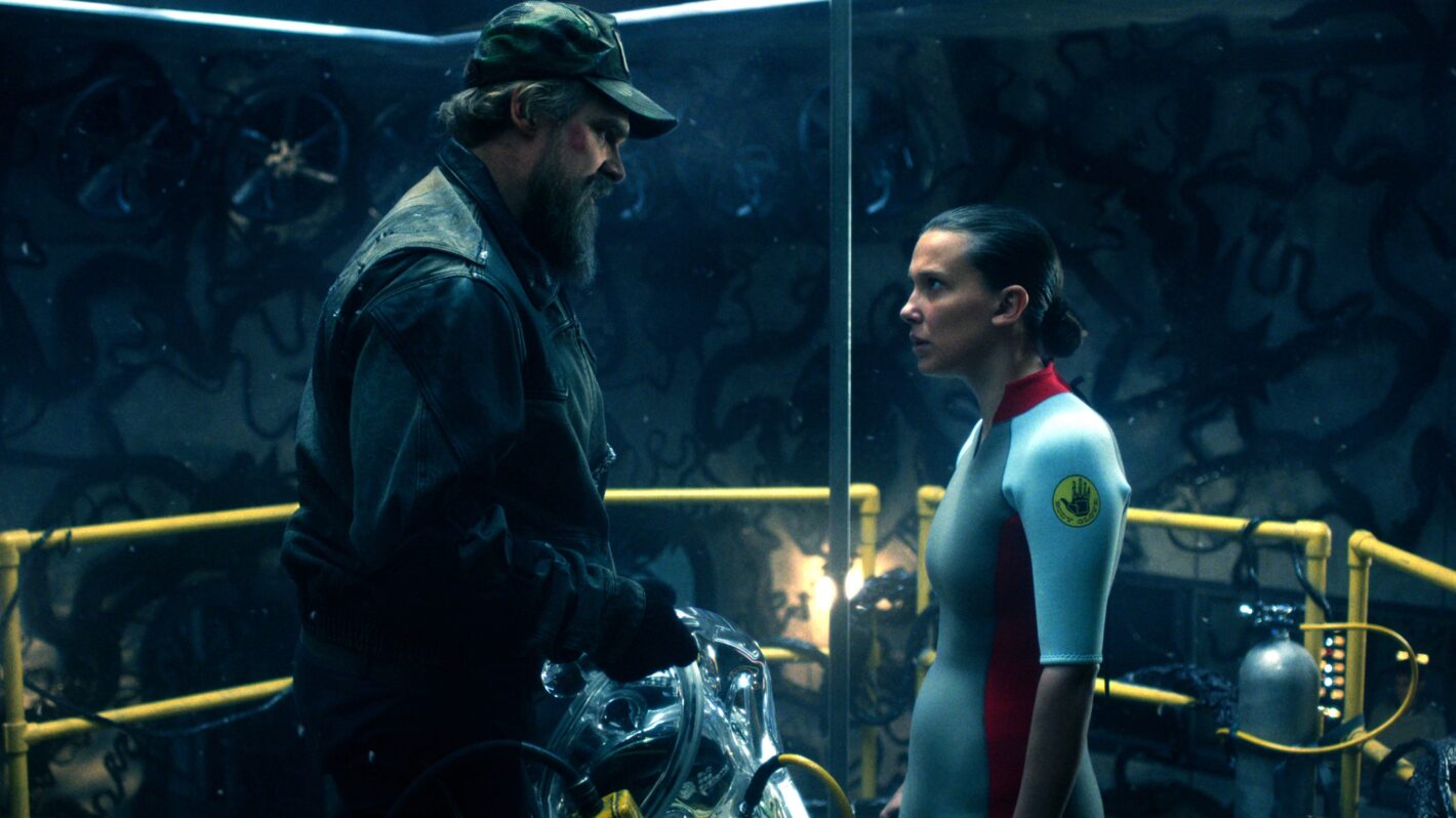 David Harbour and Millie Bobby Brown in 'Stranger Things' finale