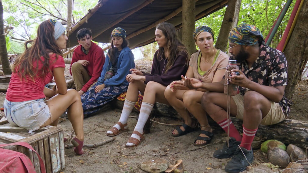 Savannah, Rizo, Sophi, Sage, Sophie, and Jawan in 'Survivor 49' Episode 10