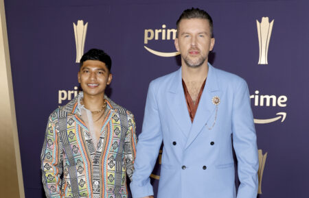 Abi Ventura and TJ Osborne attend the 59th Academy of Country Music Awards at Omni Frisco Hotel at The Star on May 16, 2024 in Frisco, Texas