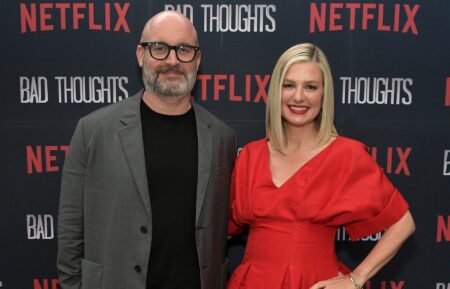 Tom Segura and Christina Pazsitzky attend LA Premiere of Tom Segura's Netflix Series 'Bad Thoughts' at Braindead Studios on May 06, 2025 in Los Angeles, California.