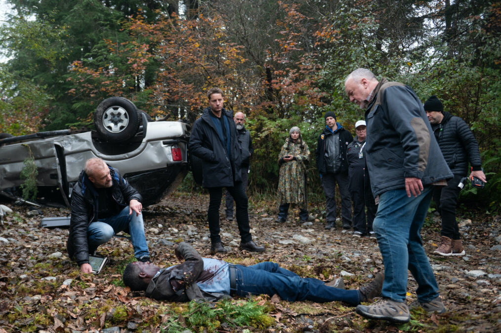 Director Jeff T. Thomas, Justin Hartley, Dean McKenzie and Brent Sexton — 'Tracker' Season 3 Episode 9 