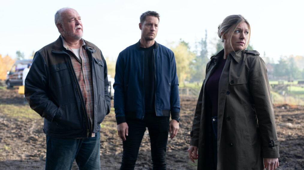 Brent Sexton as Keaton, Justin Hartley as Colter Shaw and Jes Macallan as Det. Willa Simms — 'Tracker' Season 3 Episode 9 'Good Trouble'