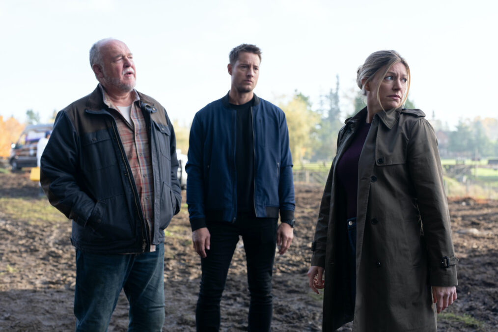 Brent Sexton as Keaton, Justin Hartley as Colter Shaw and Jes Macallan as Det. Willa Simms — 'Tracker' Season 3 Episode 9 