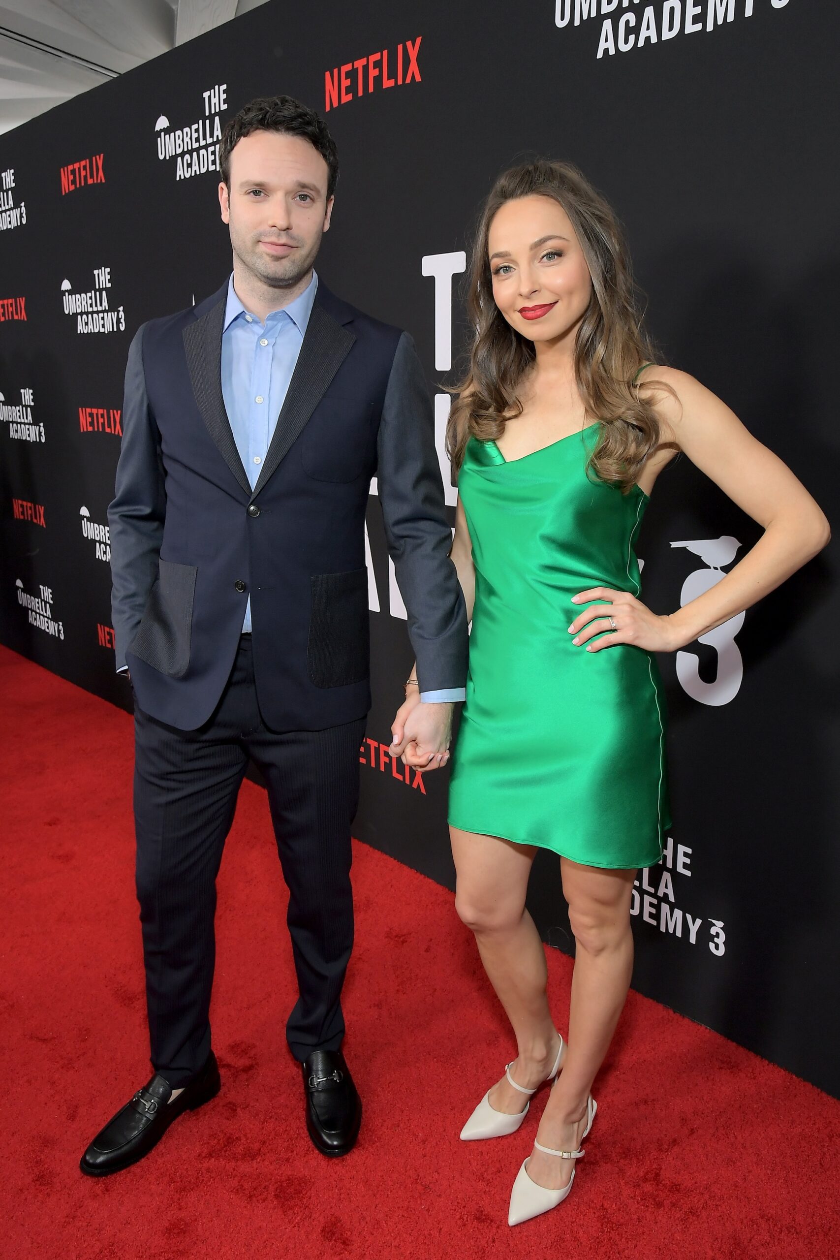 Jake Epstein and Vanessa Smythe attend the Umbrella Academy S3 Netflix Screening at The London West Hollywood at Beverly Hills on June 17, 2022 in West Hollywood, California.