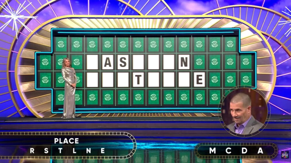 'Wheel of Fortune' December 29, 2025 episode, Jeff Wallitsch solving the Bonus Round puzzle
