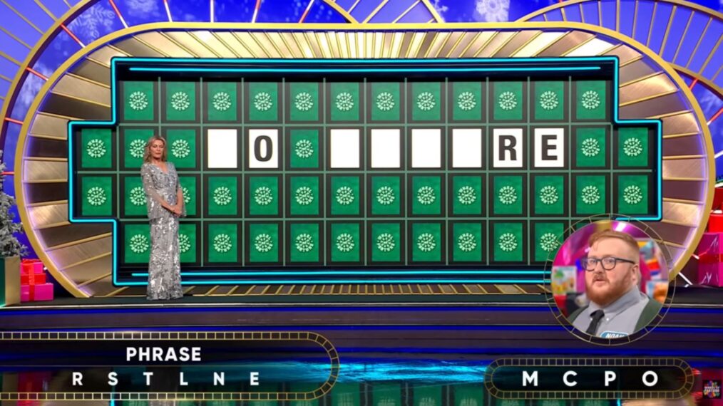 'Wheel of Fortune' contestant Noah Kreski solving the Bonus Round on December 1, 2025