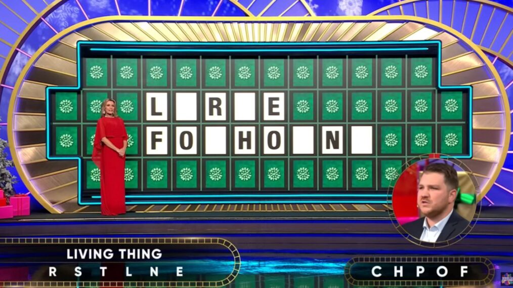 'Wheel of Fortune' contestant Brad Vangeli on December 12, 2025 solving the Bonus Round puzzle