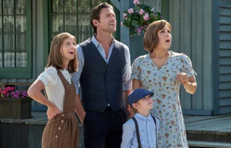 Erin Krakow, Kevin McGarry, Jaeda Lily Miller, and Hyland Goodrich in 'When Calls the Heart' Season 13