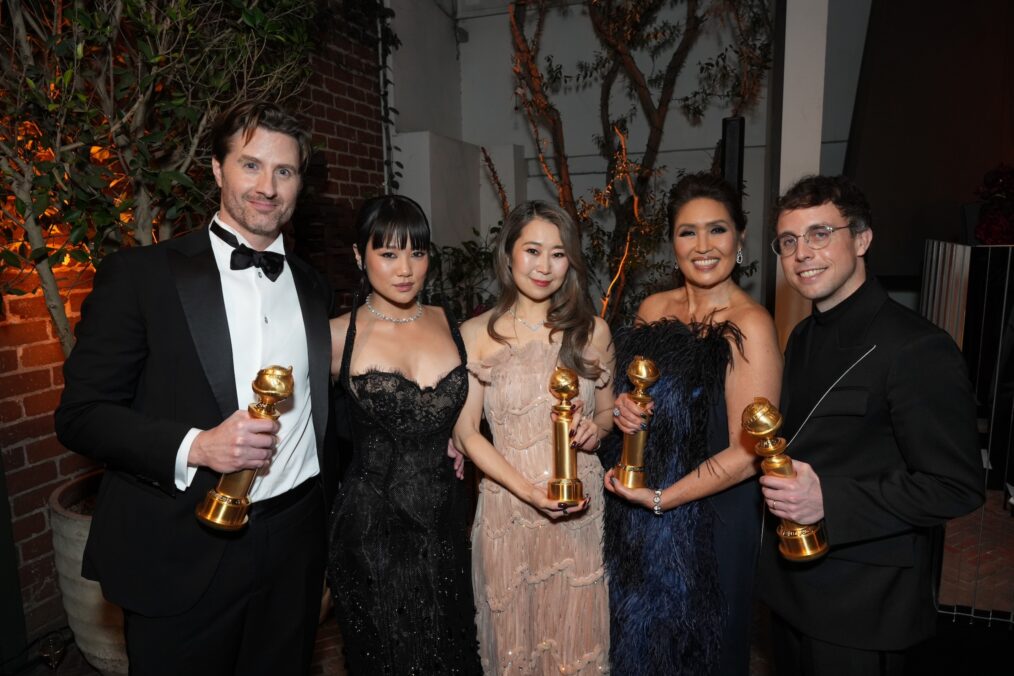 Chris Appelhans, Rei Ami, Maggie Kang, Michelle Wong and Mark Sonnenblick attend Netflix's Golden Globe afterparty