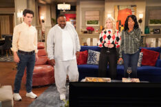 'Welcome to the Zhuzh' -- Coverage of the CBS Original Series THE NEIGHBORHOOD, scheduled to air on the CBS Television Network. Pictured: Max Greenfield as Dave, Cedric The Entertainer as Calvin, Beht Behrs as Gemma and Tichina Arnold as Tina. Photo: Monty Brinton/CBS ©2025 CBS Broadcasting, Inc. All Rights Reserved.