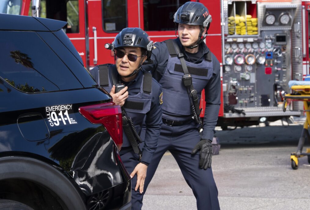 Kenneth Choi as Chimney, Oliver Stark as Buck — '9-1-1' Season 9 Episode 8 