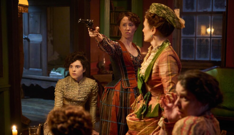 A THOUSAND BLOWS - Inspired by the true-life stories of a group of characters battling for survival in the brutal East End of London in the 1880s. One year later, Hezekiah's a shadow of the man he once was whilst Sugar Goodson is estranged from his family and drinking himself to death. Just as Wapping is about to sigh its last breath, Mary Carr bursts back into town with her loyal second, Alice Diamond, to reassemble her gang and reclaim her crown. As always, Mary has a plan; one which will involve all those she holds dearest. And this time it's riskier than ever. (Disney/Robert Viglasky)DARCI SHAW, ERIN DOHERTY