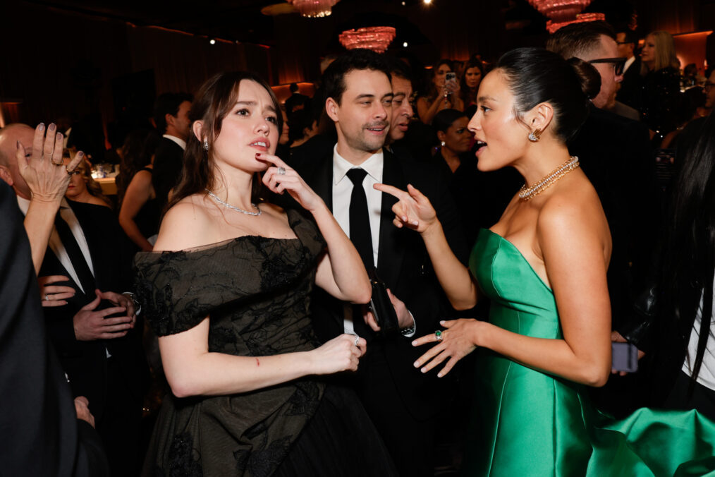 Aimee Lou Wood and Chase Sui Wonders at the 83RD ANNUAL GOLDEN GLOBES®, airing live from the Beverly Hilton in Beverly Hills, California on Sunday, January 11, 2026 at 8 PM ET/5 PM PT, on CBS and streaming on Paramount+. Photo: Francis Specker/CBS ©2026 CBS Broadcasting, Inc. All Rights Reserved.