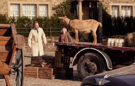 Samuel West as Siegfried Farnon, Susan Hilton as Mrs. Stokes