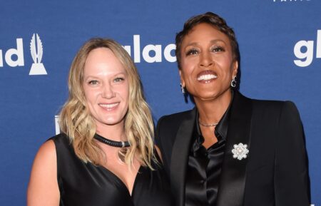 Amber Laign and Robin Roberts attend the 29th Annual GLAAD Media Awards at The Hilton Midtown on May 5, 2018 in New York City.