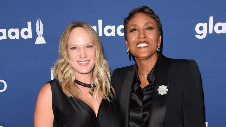 Amber Laign and Robin Roberts attend the 29th Annual GLAAD Media Awards at The Hilton Midtown on May 5, 2018 in New York City.