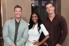 Jesse Palmer, Tayshia Adams, and Tyler Cameron, 'Bachelor Mansion Takeover' Season 1 promo, HGTV, premieres March 2, 2026.
