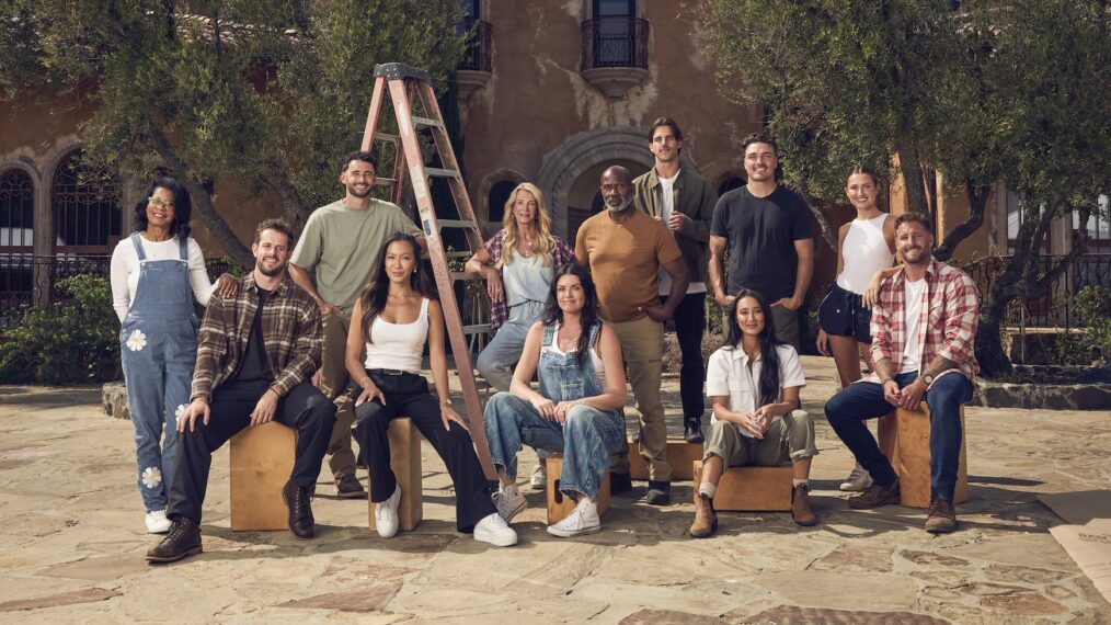 'Bachelor Mansion Takeover' Season 1 cast, HGTV, premieres March 2, 2026, (L to R) Sandra Mason, Jeremy Simon, Brendan Morais, Tammy Ly, Joan Vassos, Courtney Robertson Preciado, Chrisopher Stallworth, Noah Erb, Dean Bell, Jill Chin, Allyshia Gupta, and Sam McKinney.