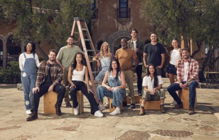 'Bachelor Mansion Takeover' Season 1 cast, HGTV, premieres March 2, 2026, (L to R) Sandra Mason, Jeremy Simon, Brendan Morais, Tammy Ly, Joan Vassos, Courtney Robertson Preciado, Chrisopher Stallworth, Noah Erb, Dean Bell, Jill Chin, Allyshia Gupta, and Sam McKinney.