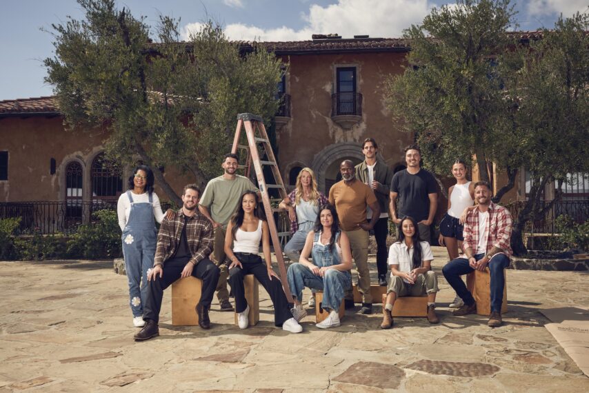 'Bachelor Mansion Takeover' Season 1 cast, HGTV, premieres March 2, 2026, (L to R) Sandra Mason, Jeremy Simon, Brendan Morais, Tammy Ly, Joan Vassos, Courtney Robertson Preciado, Chrisopher Stallworth, Noah Erb, Dean Bell, Jill Chin, Allyshia Gupta, and Sam McKinney.