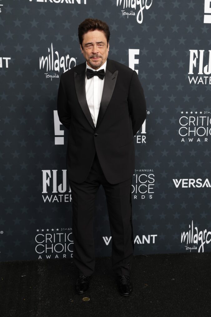 Benicio del Toro attends the 31st Annual Critics Choice Awards at Barker Hangar on January 04, 2026 in Santa Monica, California.