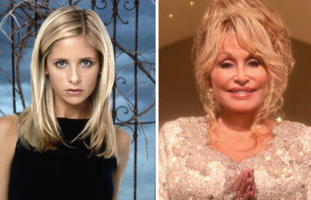 BUFFY THE VAMPIRE SLAYER, Sarah Michelle Gellar, 1997-2003 (2000 photo). ph: Andrew MacPherson / TM and Copyright ©20th Century Fox Film Corp. All rights reserved / courtesy Everett Collection; CHRISTMAS ON THE SQUARE, (aka DOLLY PARTON'S CHRISTMAS ON THE SQUARE), Dolly Parton, 2020. © Netflix / Courtesy Everett Collection