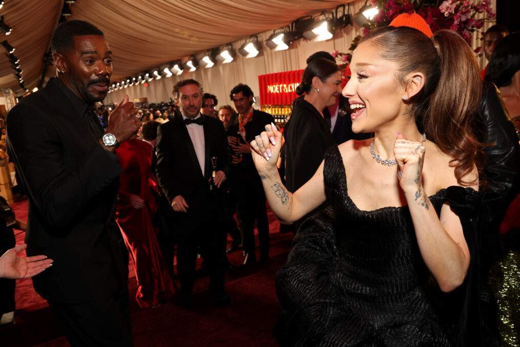 LOS ANGELES, CALIFORNIA - JANUARY 11: (L-R) Colman Domingo and Ariana Grande attend Moët & Chandon At The 83rd Annual Golden Globe Awards on January 11, 2026 in Los Angeles, California. (Photo by Phillip Faraone/Getty Images for Moët & Chandon)