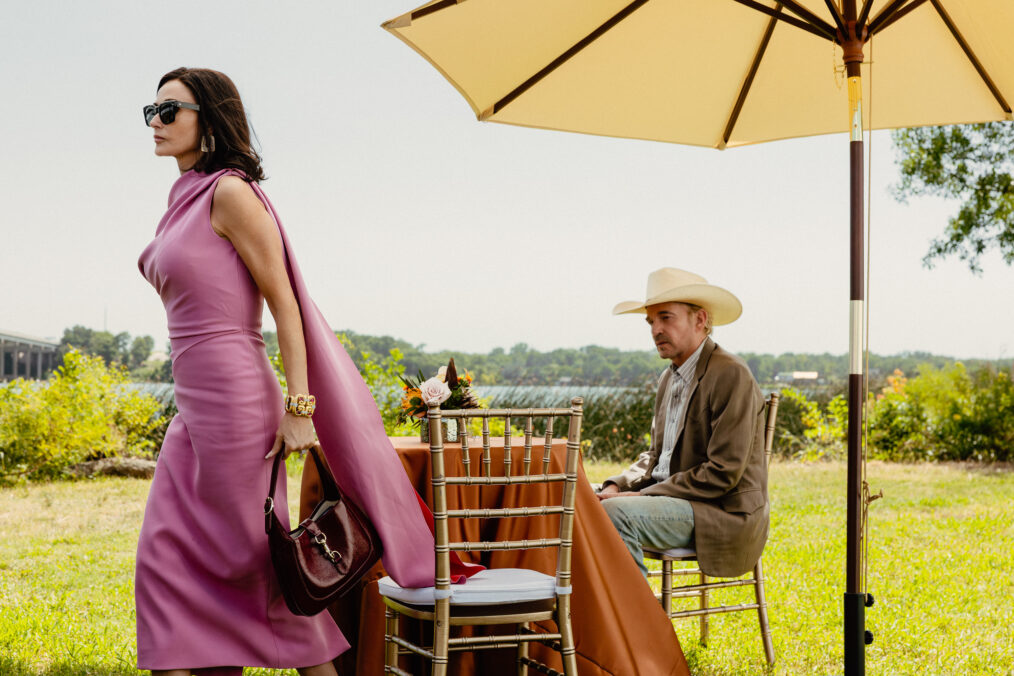 Demi Moore as Cami and Billy Bob Thornton as Tommy in Landman episode 9, season 2, streaming on Paramount+. Photo Credit: Emerson Miller/Paramount+
