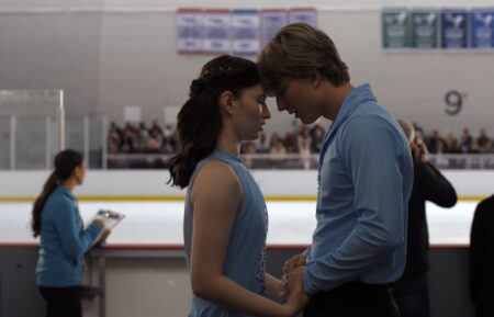 Madelyn Keys as Adriana Russo and Cale Ambrozic as Brayden Elliot in Finding Her Edge