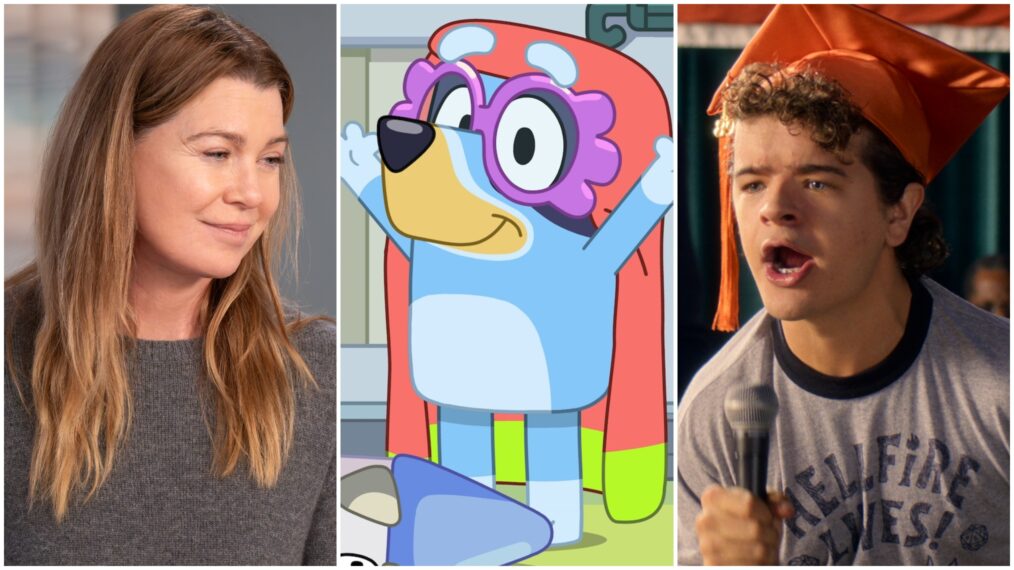 Grey's Anatomy, Bluey, and Stranger Things