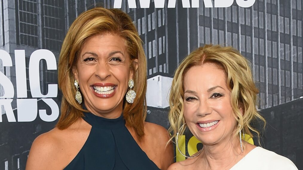 TV personalities Hoda Kotb (L) and Kathie Lee Gifford (R) attend the 2017 CMT Music awards at the Music City Center on June 7, 2017 in Nashville, Tennessee.