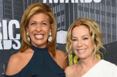 TV personalities Hoda Kotb (L) and Kathie Lee Gifford (R) attend the 2017 CMT Music awards at the Music City Center on June 7, 2017 in Nashville, Tennessee.