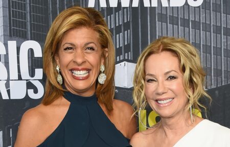 TV personalities Hoda Kotb (L) and Kathie Lee Gifford (R) attend the 2017 CMT Music awards at the Music City Center on June 7, 2017 in Nashville, Tennessee.