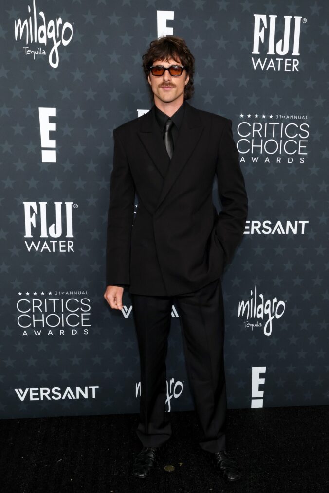 Jacob Elordi attends the 31st Annual Critics Choice Awards at Barker Hangar on January 04, 2026 in Santa Monica, California.