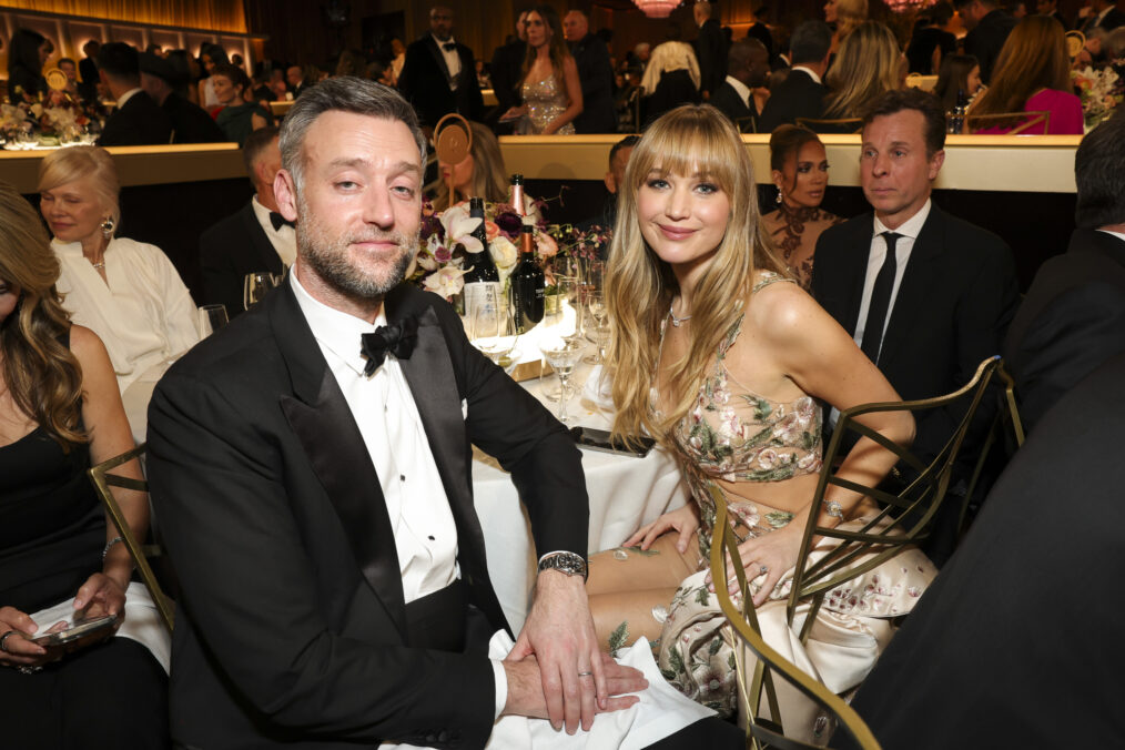 Jennifer Lawrence and guest at the 83RD ANNUAL GOLDEN GLOBES®, airing live from the Beverly Hilton in Beverly Hills, California on Sunday, January 11, 2026 at 8 PM ET/5 PM PT, on CBS and streaming on Paramount+. Photo: Stewart Cook/CBS ©2026 CBS Broadcasting, Inc. All Rights Reserved.