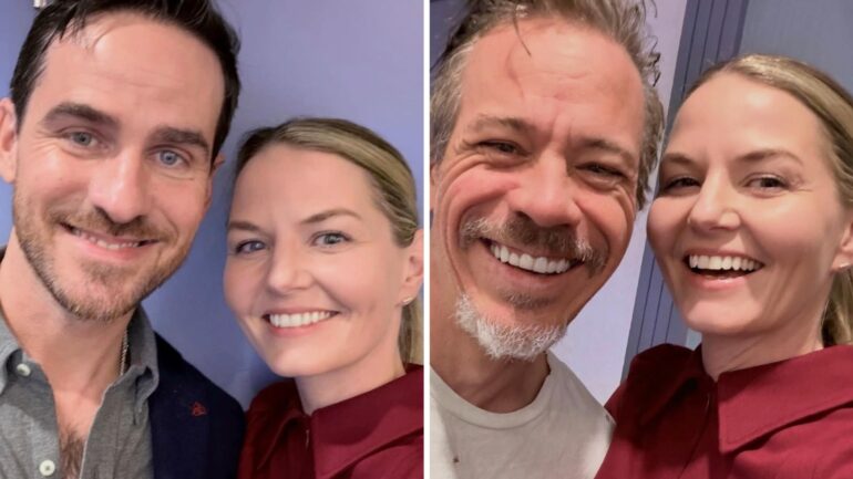 Jennifer Morrison with Colin O'Donoghue and Michael Raymond-James of Once Upon a Time