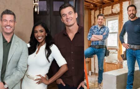 Jesse Palmer, Tayshia Adams, and Tyler Cameron, 'Bachelor Mansion Takeover' Season 1 promo, HGTV, premieres March 2, 2026; Jonathan and Drew Scott on HGTV's 'Don't Hate Your House With the Property Brothers.'