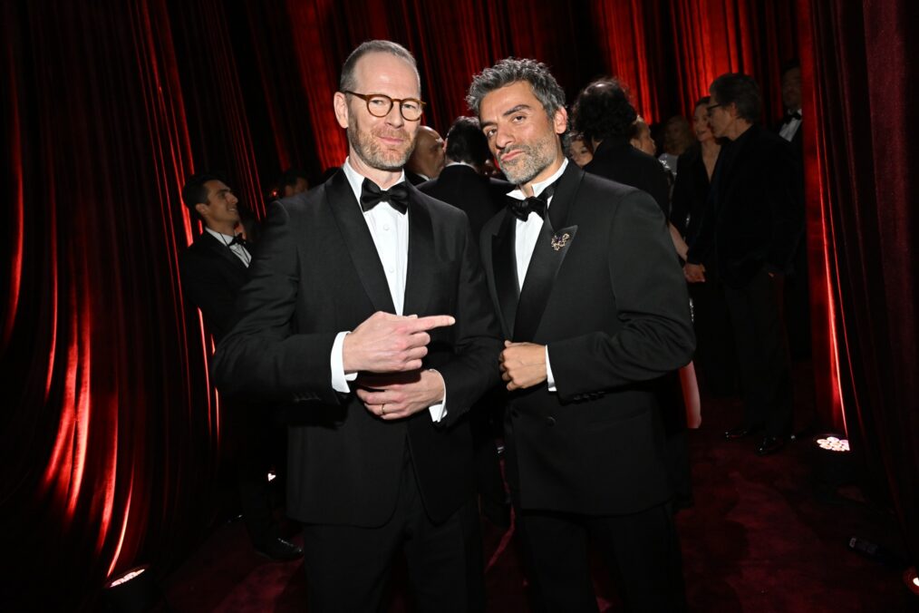 Joachim Trier and Oscar Isaac at the 83rd Annual Golden Globes held at The Beverly Hilton on January 11, 2026 in Beverly Hills, California. (Photo by Michael Buckner/2026GG/Penske Media via Getty Images)