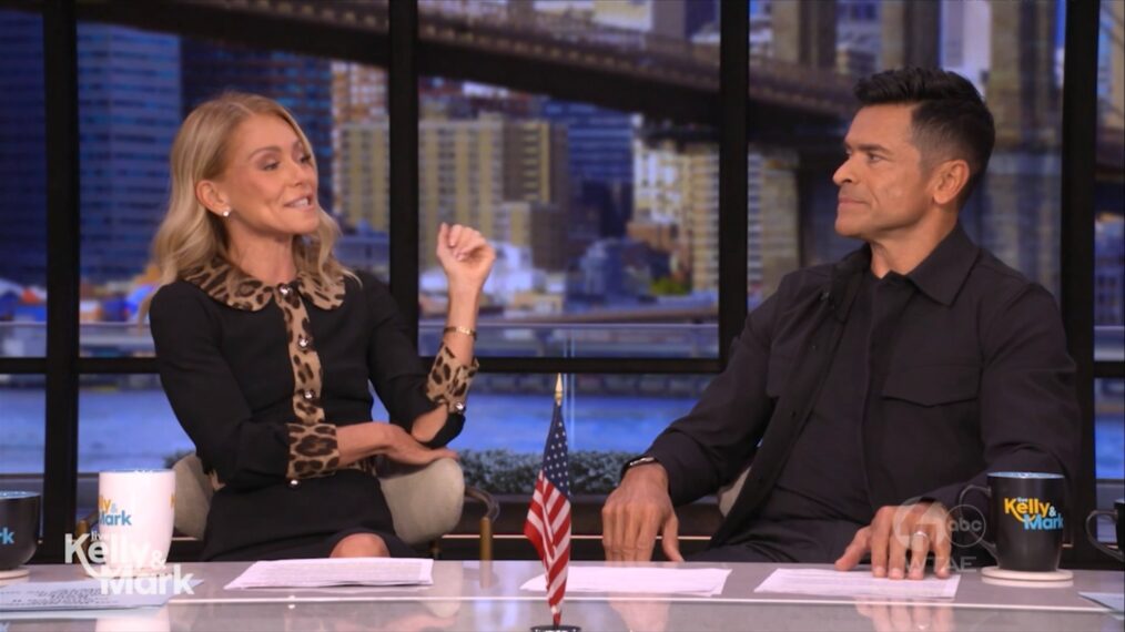 Kelly Ripa and Mark Consuelos on the January 15, 2026, episode of ABC's 'Live With Kelly and Mark.'
