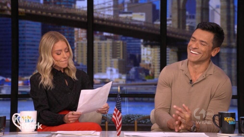 Kelly Ripa and Mark Consuelos on the January 21, 2026, episode of ABC's 'Live With Kelly and Mark.'