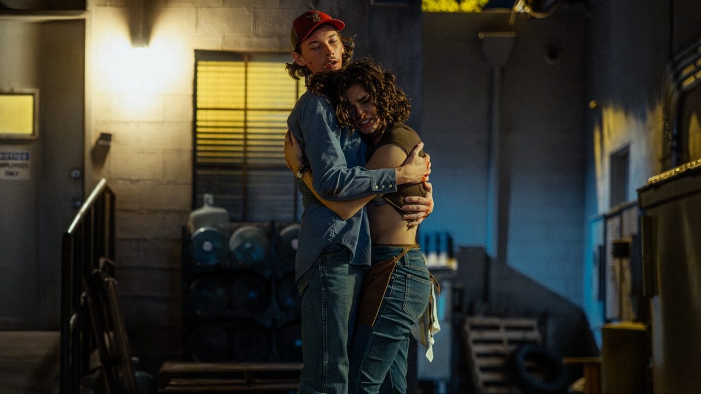 Jacob Lofland as Jacob and Paulina Chavez as Ariana in Landman episode 9, season 2, streaming on Paramount+. Photo Credit: Emerson Miller/Paramount+