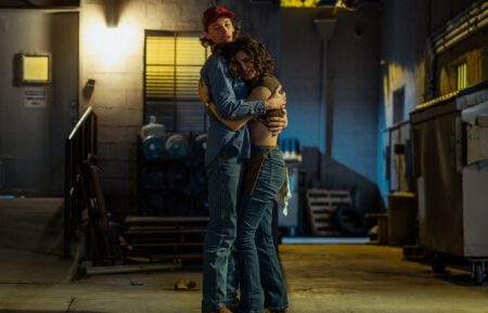 Jacob Lofland as Jacob and Paulina Chavez as Ariana in Landman episode 9, season 2, streaming on Paramount+. Photo Credit: Emerson Miller/Paramount+