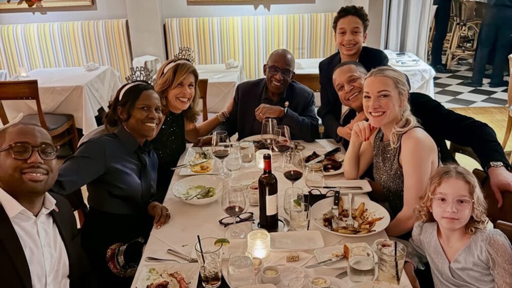 Nick Roker, Deborah Roberts, Hoda Kotb, Al Roker, Delano Melvin, Craig Melvin, Lindsay Czarniak, and Sybil Melvin, Instagram, January 1, 2026.