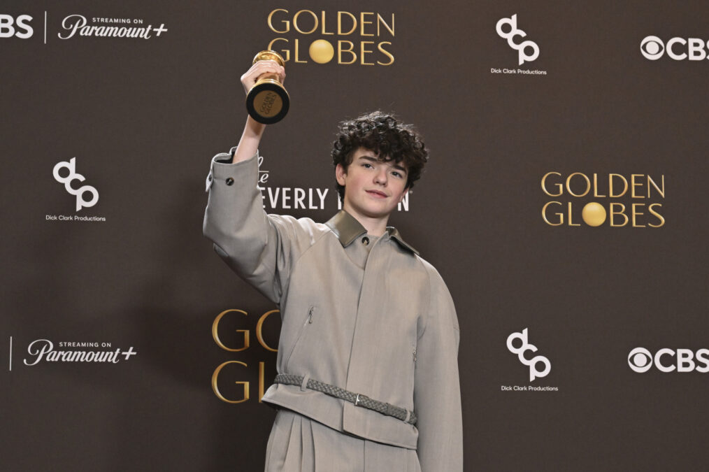 Owen Cooper wins Best Performance by a Male Actor in a Supporting Role on Television at the 83RD ANNUAL GOLDEN GLOBES®, airing live from the Beverly Hilton in Beverly Hills, California on Sunday, January 11, 2026 at 8 PM ET/5 PM PT, on CBS and streaming on Paramount+. Photo: Phil McCarten/CBS ©2026 CBS Broadcasting, Inc. All Rights Reserved.