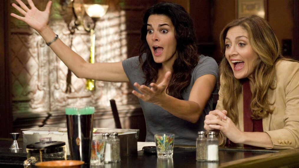Rizzoli & Isles, Season 7, Boston Homicide Detective Jane Rizzoli (Angie Harmon) and her bestie, Chief Medical Examiner Dr. Maura Isles (Sasha Alexander)